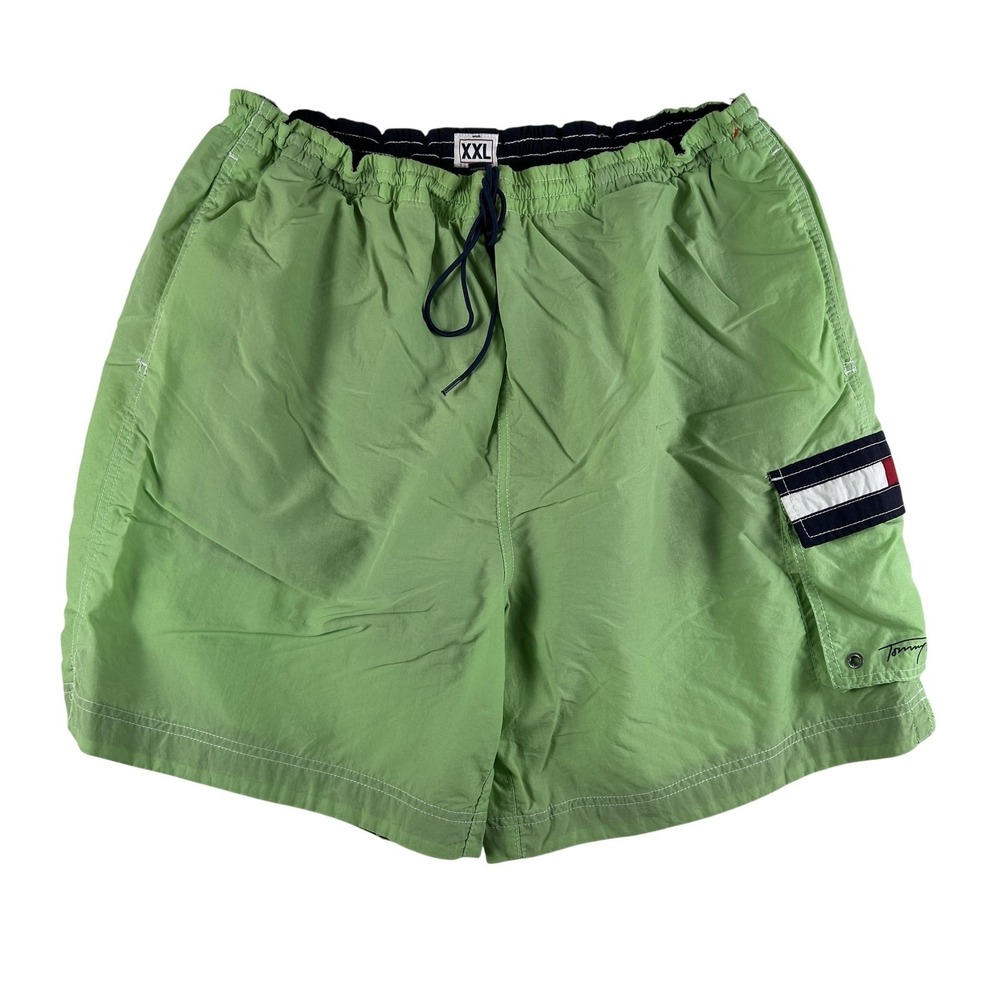 Vintage Tommy Hilfiger Swim Trunks Mens 2XL Flag Pocket Mesh Lined Quick Dry